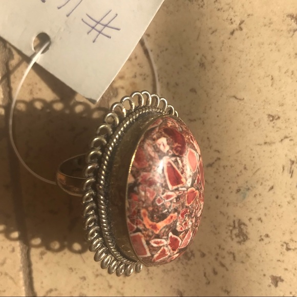 Adjustable Red Stone Ring - Picture 3 of 6